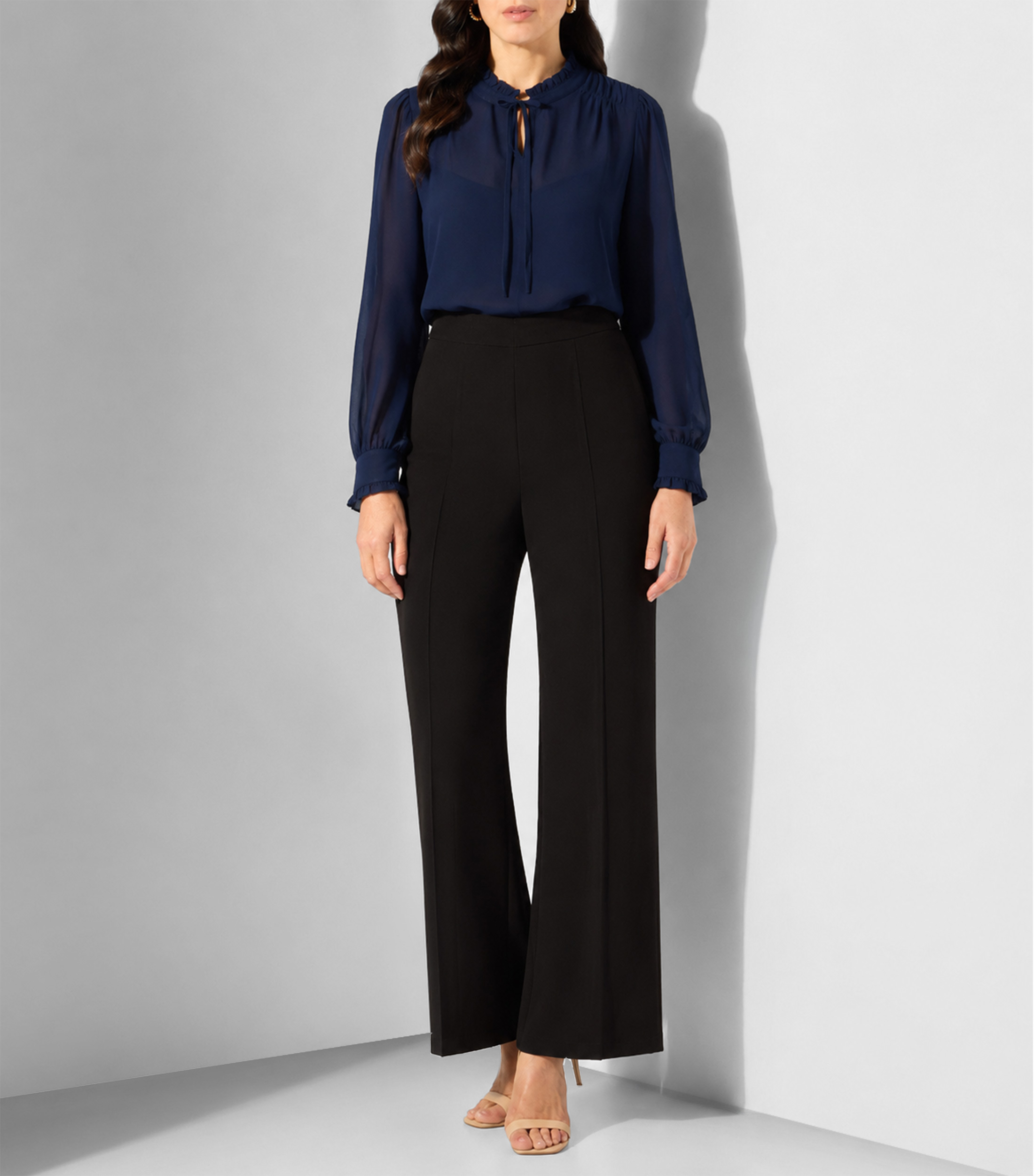 Blusa lisa manga larga Mujer